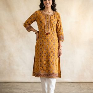 Zaffron Hand-Block Printed Cotton Shirt