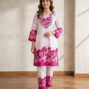 Vibrant Floral Magenta 2-Piece Suit